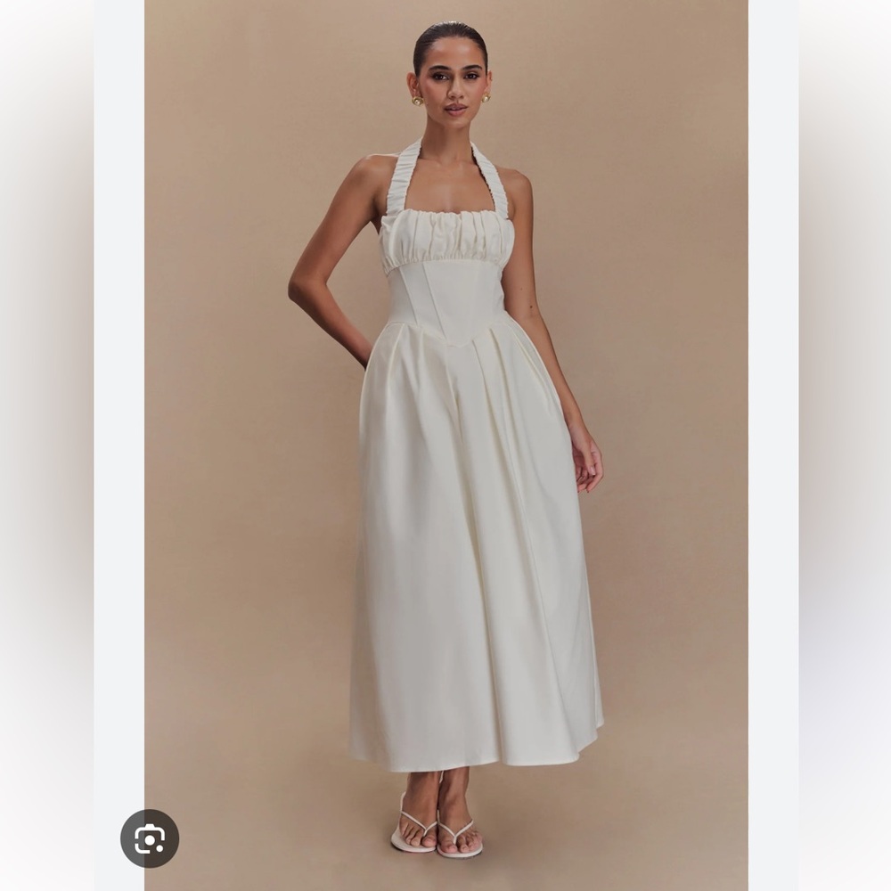 NWT Meshki Candy Halter White Midi Dress